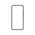 Phone icon. Outline smartphone. Black mobile phone isolated on white background. Silhouette smart cellular. Empty flat wireframe Royalty Free Stock Photo