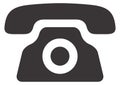 Phone icon. Retro dial telephone. Contact symbol