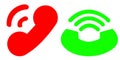 Phone icon set color red and green