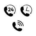 Phone Icon set in flat style. Telephone symbols Royalty Free Stock Photo