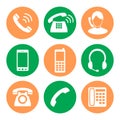 Phone icon set. icons in a style of flat design. Royalty Free Stock Photo
