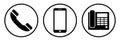 Phone icon set. Isolated telephone simbols on white background. Royalty Free Stock Photo