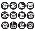 Phone icon set - nine office nobile phones