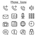 Phone icon set in thin line style Royalty Free Stock Photo