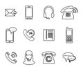 Phone icon. Set of icons in the style of linear design.