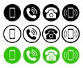 Phone icon. Telephone, mobile and call symbols. Set of graphic smartphone, cellphone and telephony for conversation, support, Royalty Free Stock Photo