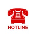 Phone icon. Telephone and support hotline helpdesk symbol.