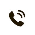 Phone icon in trendy flat style isolated on white background. Telephone symbol. Black Vector illustration Royalty Free Stock Photo