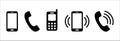 Phone icon vector collection. Phone ringing symbol set. Ringing telephone icons. Contains icon such as old model telephone, modern