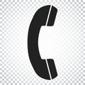 Phone icon vector, contact, support service sign on isolated background. Telephone, communication icon in flat style. Simple Royalty Free Stock Photo