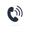 Phone icon vector. Flat icon phone symbol. Call back, contacts, phone sign for business website. Telephone support Royalty Free Stock Photo