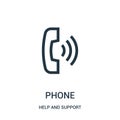 phone icon vector from help and support collection. Thin line phone outline icon vector illustration. Linear symbol for use on web