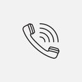 Phoneline in Thin line black color. flat simple vector symbols illustration Royalty Free Stock Photo