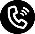 Phone Icon in White on Black Background for Communication Needs Royalty Free Stock Photo