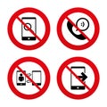 Phone icons. Call center support symbol Royalty Free Stock Photo