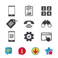 Phone icons. Call center support symbol. Royalty Free Stock Photo