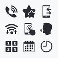 Phone icons. Call center support symbol. Royalty Free Stock Photo