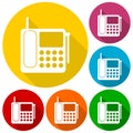 Phone icons set with long shadow Royalty Free Stock Photo
