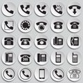 Phone icons set on plates background for graphic and web design, Modern simple vector sign. Internet concept. Trendy symbol for Royalty Free Stock Photo