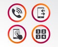 Phone icons. Call center support symbol. Royalty Free Stock Photo