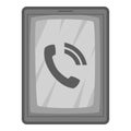 Phone incoming call icon, gray monochrome style