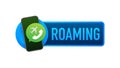Phone International roaming call. Voip telephony. Vector stock illustration.
