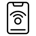 Phone internet icon, outline style Royalty Free Stock Photo