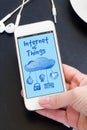 Phone with internet of things icons Royalty Free Stock Photo