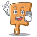 With phone kitchen board character cartoon