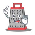 With phone kitchen grater character cartoon