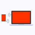 Phone Laptop sync concept Royalty Free Stock Photo