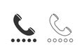 Phone line icon set in trendy flat style isolated on white background. Telephone symbol. Vector illustration Royalty Free Stock Photo