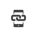 Phone with link chain vector icon Royalty Free Stock Photo