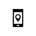 Phone, location vector icon. Simple element illustration from UI concept.  Mobile concept vector illustration. Phone, location Royalty Free Stock Photo