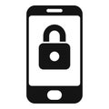 Phone lock icon simple vector. Hacker error