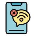 Phone lost connection icon vector flat