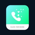 Phone, Love, Heart, Wedding Mobile App Button. Android and IOS Glyph Version