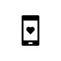 Phone, love vector icon. Simple element illustration from UI concept.  Mobile concept vector illustration. Phone, love vector icon Royalty Free Stock Photo