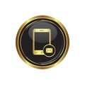 Phone with mail menu icon on the button Royalty Free Stock Photo