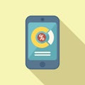 Phone market segmentation icon flat vector. Segment target