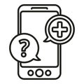 Phone medical help icon outline vector. Online doctor Royalty Free Stock Photo