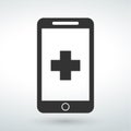 Phone medical icon Vector icon on a white background