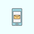 phone, message color vector icon, vector illustration