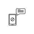 Phone, message, problem icon. Element of telecommunication icon for mobile concept and web apps. Thin line Phone, message, problem Royalty Free Stock Photo