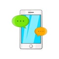 Phone messages icon, cartoon style
