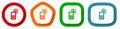 Phone, mobile, cell vector icon set, flat design flat design buttons on white background Royalty Free Stock Photo