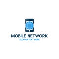 Phone Mobile Globe Network Technology Modern Business Logo