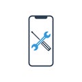 Phone mobile repair logo. smartphone and tools. Service electronic technic Royalty Free Stock Photo