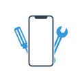 Phone mobile repair logo. smartphone and tools. Service electronic technic Royalty Free Stock Photo