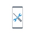 Phone mobile repair logo. smartphone and tools. Service electronic technic Royalty Free Stock Photo